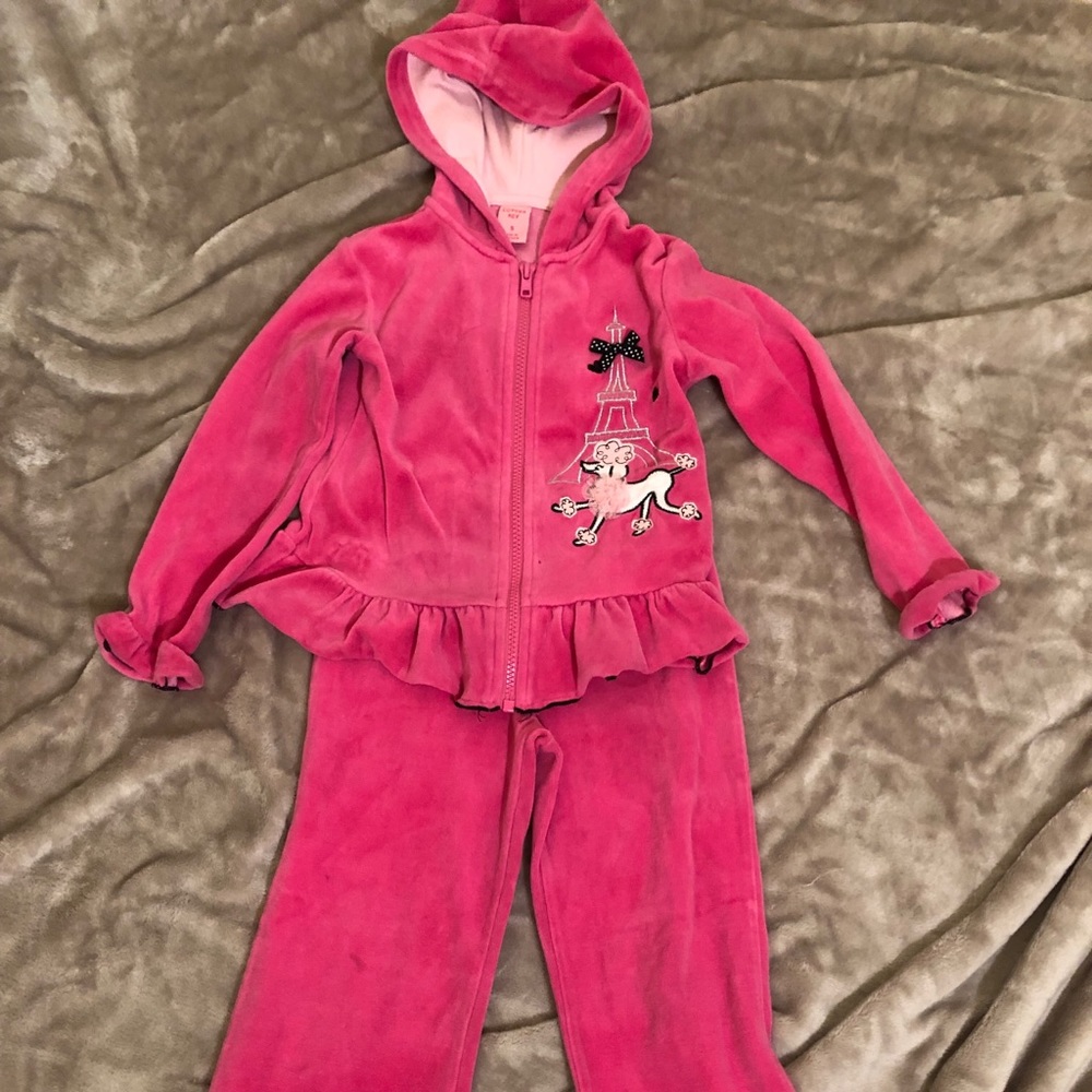 Copper Key 2 Pc French Poodle Set Pink Velour